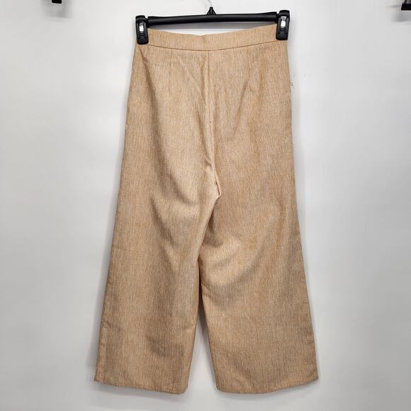 The Fifth Label Cream Tan Variegated Wide leg Cropped Slacks Women's Pants 4 - Picture 10 of 10